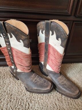 Women Leather Durango Western Boots New 8.5 Made In MX Stars